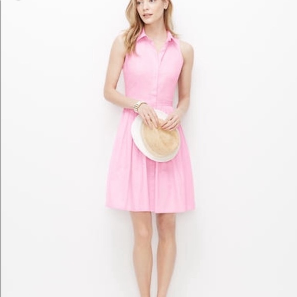 Ann Taylor Dresses & Skirts - Ann Taylor pink button down dress size 6